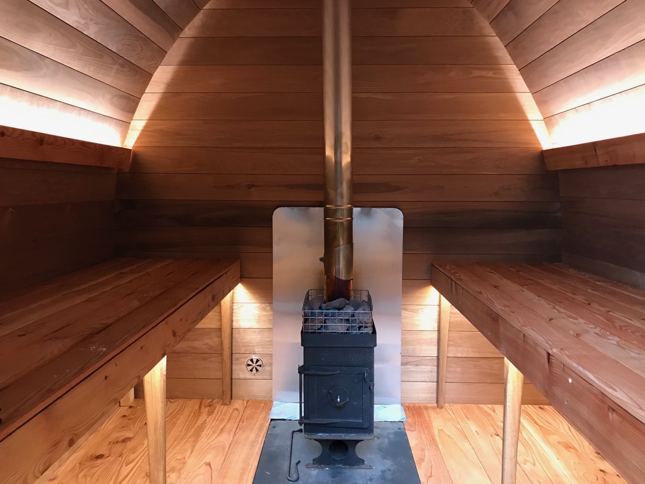 Scandinavian style wood fired sauna