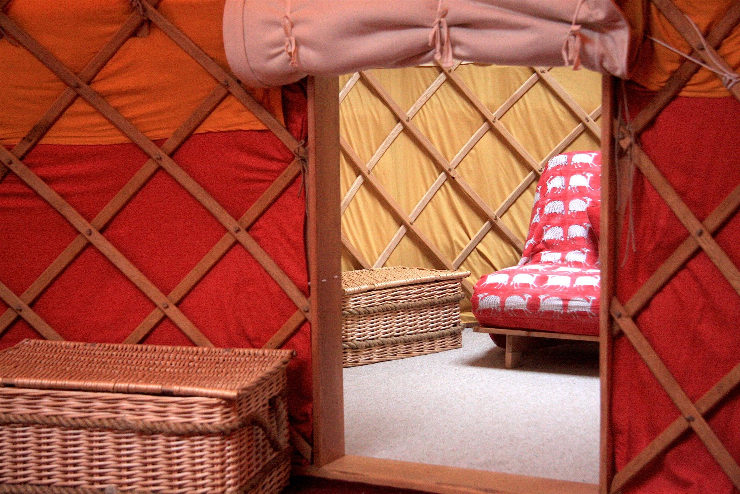 View of the 10ft pod attached to the Ash Field Yurt